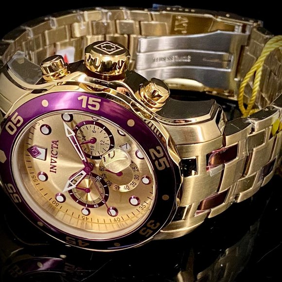 NEW Invicta Pro Diver 48MM Gold Dial Quartz Gold Bracelet Watch - Picture 4 of 10